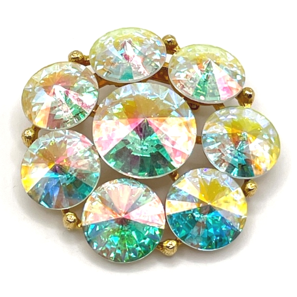 Weiss Signed Vintage AB Rivoli Pin Brooch
